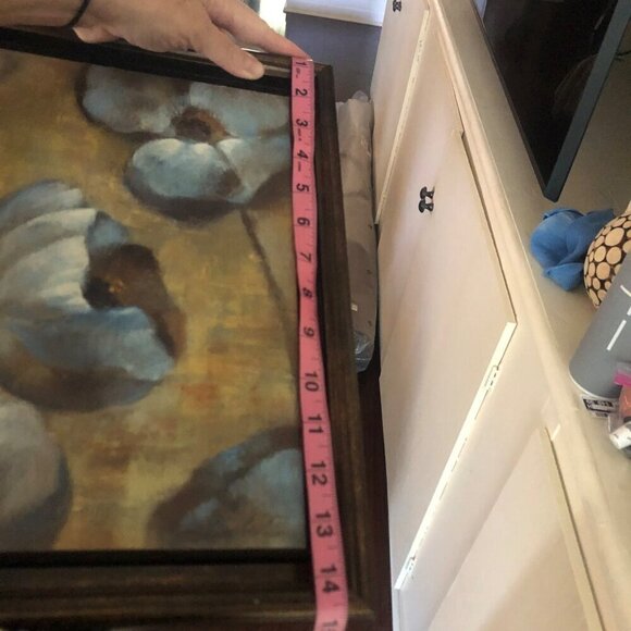 Flowers In Dusk by Silvia Vassileva Framed Art 14"X14" Blue Flowers - Picture 6 of 6